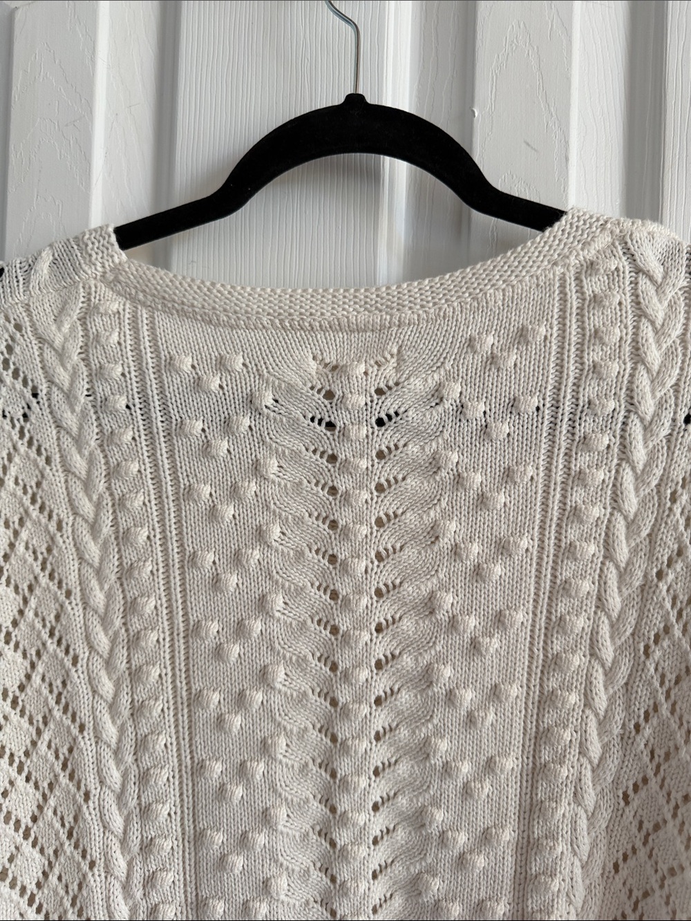 Fat Face Cream Openwork Crewneck Sweater Size 8 - Picture 8 of 12